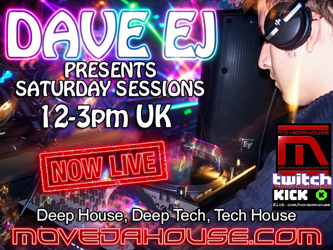 MoveDaHouse's tweet photo. Now Playing Live on MoveDaHouse Radio >> #livestreaming #RadioShow 12-3pm UK #DJ DAVE EJ-PRESENTS SATURDAY SESSIONS #livedjset #HouseMusic #deephouse #deephousemusic #TechHouse #deeptech #internetradio #radio #listenlive #LISTEN #WATCH #chat website LINK:https://t.co/u0pzhAJRdb https://t.co/3WpNcZneZf