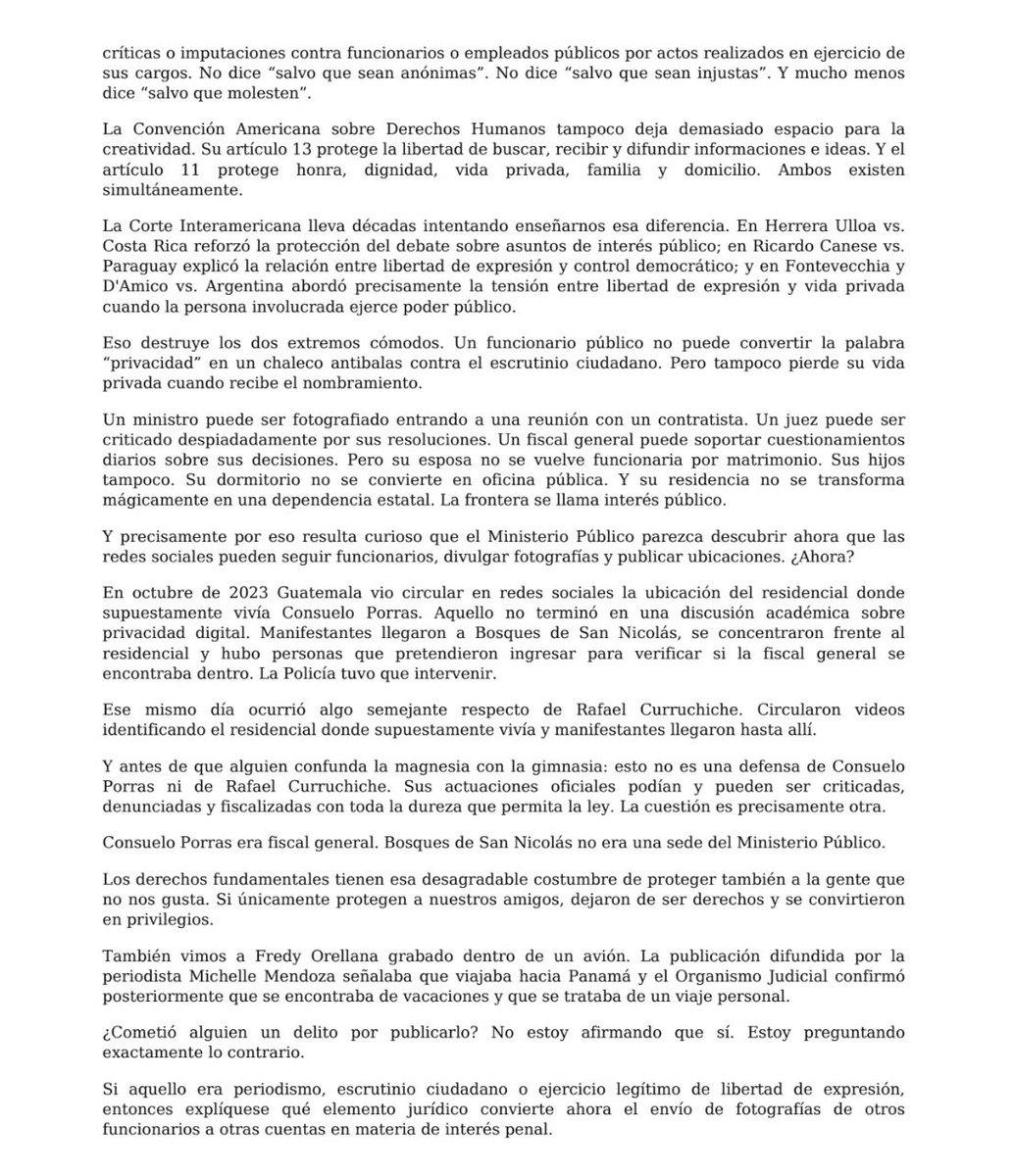 RMendezRuiz's tweet photo. Lesther Castellanos @castellanosles escribió: 
“El Estado puede investigar una amenaza. Lo que no puede investigar como delito es una especie denominada "netcenter".
"Netcenter" no aparece en el Código Penal. "Cuenta madre" tampoco. "Trol" mucho menos. Y hasta donde sé todavía no hemos incorporado el delito de caerle mal al Gobierno.”