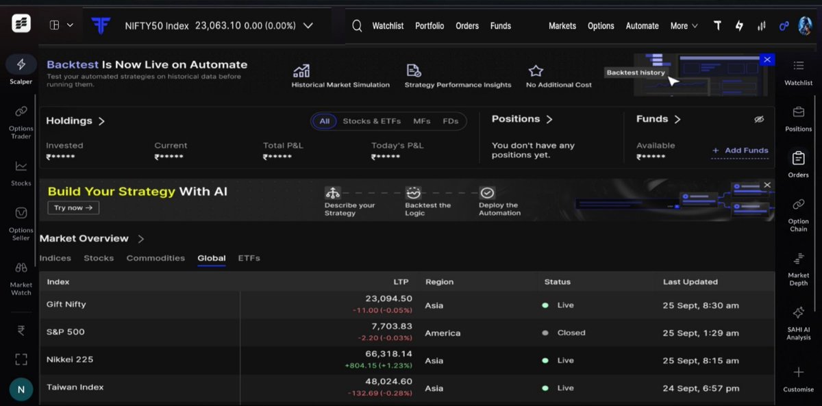 NeerajMrTrading's tweet photo. Hello @tejaskhoday @fyers1 @YashasKhoday @pranav4290 .. your fyers web homepage needs little more redesign... It will be very very helpful for Traders... Consider this... It's very important suggestion.. also see video and photo attachment ... https://t.co/jaNXbZfFiL