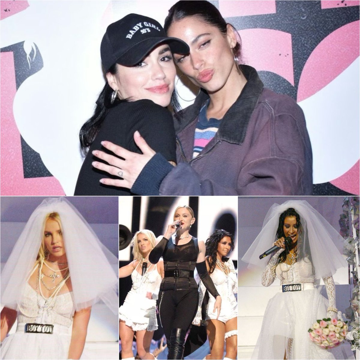 updateargs's tweet photo. Lali y Tini se presentarían esta noche en River vestidas de novias, recreando el icónico momento de Madonna, Britney Spears y Christina Aguilera en los MTV VMAs.🔥👰🏻‍♀️ https://t.co/K8H3I2Fcnp