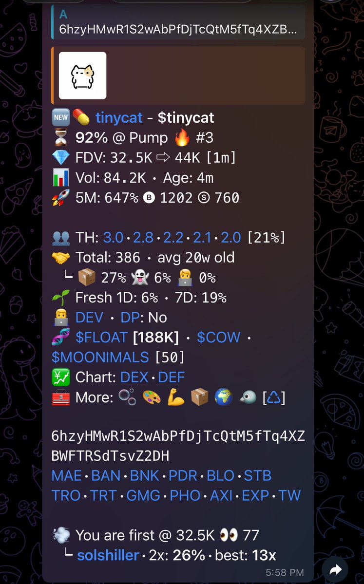GhostCallerX's tweet photo. 5X since my call on $TINYCAT in my private TG

CA>

6hzyHMwR1S2wAbPfDjTcQtM5fTq4XZBWFTRSdTsvZ2DH https://t.co/cTkKwlmJWt