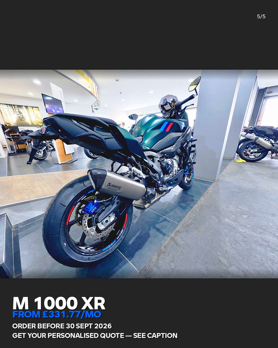 olsonharold2538's tweet photo. BIKE OF THE WEEK

Brand New M 1000 XR

Featuring Aurelius Green Metallic paint, GPS preparation, handlebar-end mirrors, M Competition Package, and £1, 000 retailer contribution. Call sales on 0131 654 2777 or email sales@motorradcentral. com. Terms https://t.co/82rApTQjwM