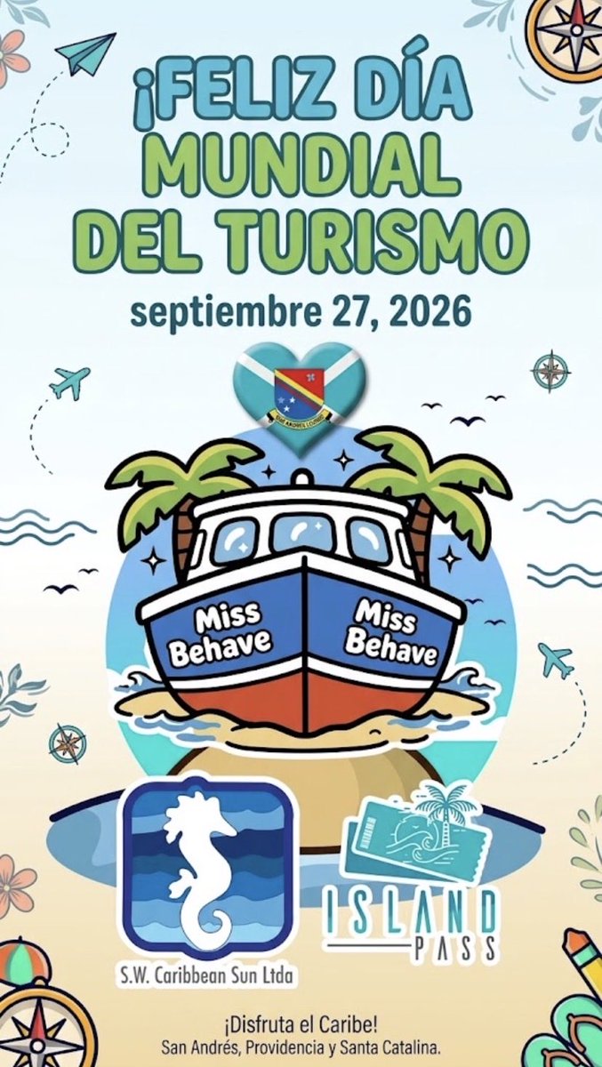 sanandresultd's tweet photo. @Arcangelyeyo Feliz día mundial del turismo ! happy World Tourism Day ! #OMT #WTO #ODS #SDG #sanandreslovers .#IslandPass
#seaflowerexperiences #vasaamarsanandres #SWCsribbean #southwestcaribbean #IslaMilagro #Homelandmiracles @MincomercioCo .@MauricioGomezCO @JulianFrancoRes https://t.co/586flyUEP1