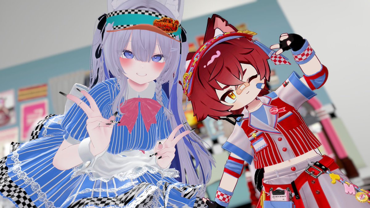 chobomaru_vrc's tweet photo. 途中からだけど参加できた！！

ワールド自体がめっちゃいいフォトスポットになってて神でした！

一緒に写真撮ってくれた人達ありがとう！！！！！！！！

 #ダイナー改変集会 https://t.co/PsqFGk2Q5Z