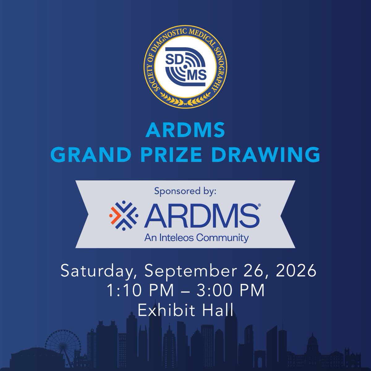 TheSDMS's tweet photo. 📣Attention SDMS Annual Conference Attendees
Don’t miss your chance to win big at the #ARDMS Grand Prize Drawing in the Exhibit Hall today! Find all the details in the conference agenda: https://t.co/VdGaaCx4wP #SDMS26 https://t.co/iua4QOR5kk