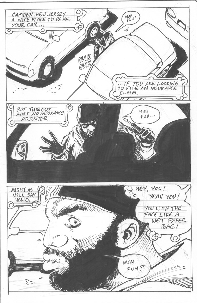 EthanVanSciver's tweet photo. Jon Malin is doing the 24 Hour Comic challenge right now.  You have to write, pencil, ink and letter a 24 page comic in a concurrent 24 hours.  Only a few people have ever successfully completed this challenge, and it's usually lead to madness.  

Last night I thought I'd see what doing a One Hour Page would be like.  I did these two in one hour each.  It is stressful as hell.   And, you know, look at 'em.

But Jon's got a plan!  His minimalist natural style should make this a more natural looking result.  This is a marathon!  Go to his channel and cheer him on!