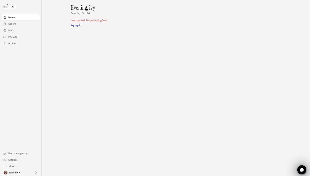 notiiivy's tweet photo. hey @notmiramurati , i can't access my @unfairdotso  dashboard; is there maintenance going on? 

could you help me out? https://t.co/vR9oOklFHA