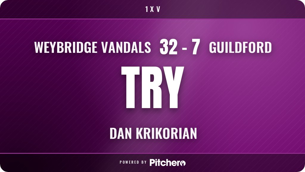 VandalsRFC's tweet photo. 79': Dan Krikorian scores for Weybridge Vandals 🙌
#WEYGUI #Pitchero
https://t.co/h7iTauvOGu https://t.co/bvycixeQSP