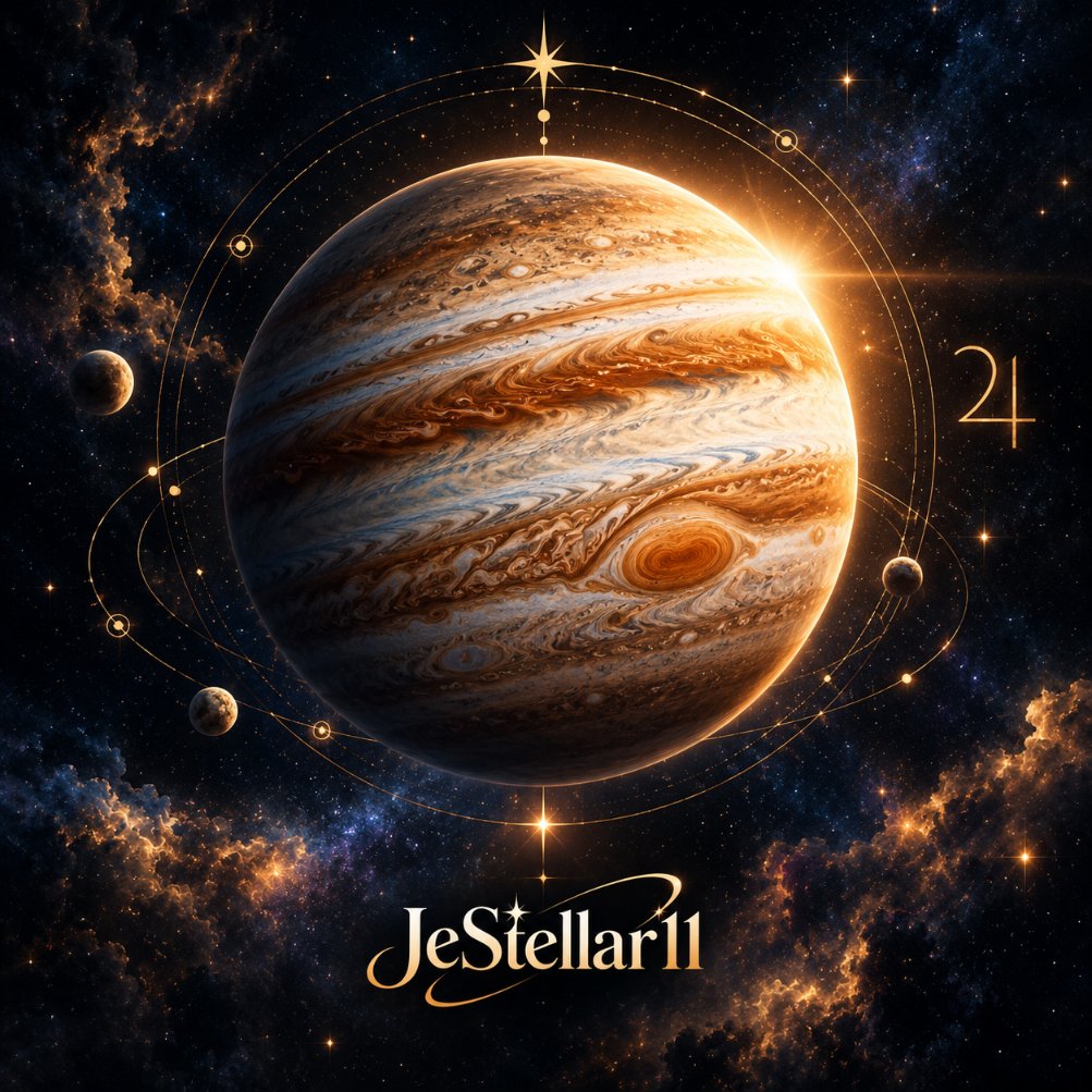 JeStellar11's tweet photo. When Jupiter (the planet of ultimate blessings and 
expansion) crashes into other heavyweights, your Karma 
gets a massive plot twist. 

JUPITER + MOON (Gajakesari Yoga): The ultimate 
manifestation matrix; 

JUPITER + SATURN: The slow-burn empire; https://t.co/JX0Qz0Ny5p
