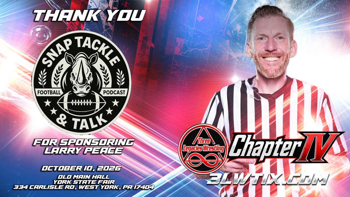 3Legacies's tweet photo. Thank you Snap Tackle and Talk for sponsoring @RefLarryPeace for 3LW - Chapter IV on October 10 from the York Expo Center in York, PA

Follow Snap Tackle and Talk on Facebook https://t.co/xTnOVYFF1l https://t.co/r3WijRKsKo