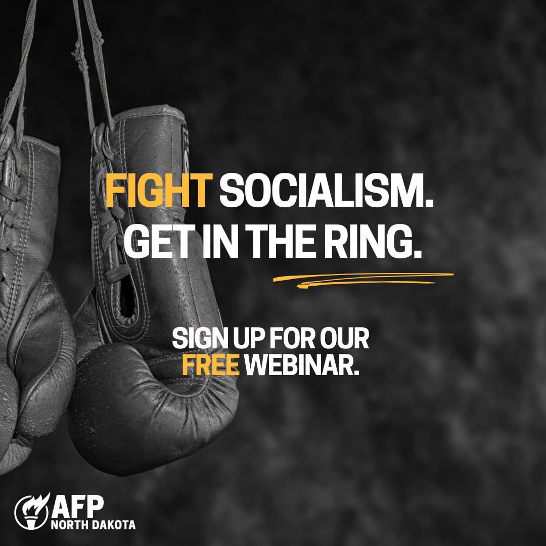AFPND's tweet photo. Rent control. Government-run grocery stores. Government-run health care. Every one of these has been tried, and every one of them made things worse.
We cannot let socialism win. It's time to fight back.
Join Americans for Prosperity and fellow North Dakota freedom fighters for a FREE Fight Socialism training. You'll leave with the arguments, the facts, and the confidence to make the case for freedom in your own community.
Register for one of four training times today: https://t.co/v8kdiQZ4Cr