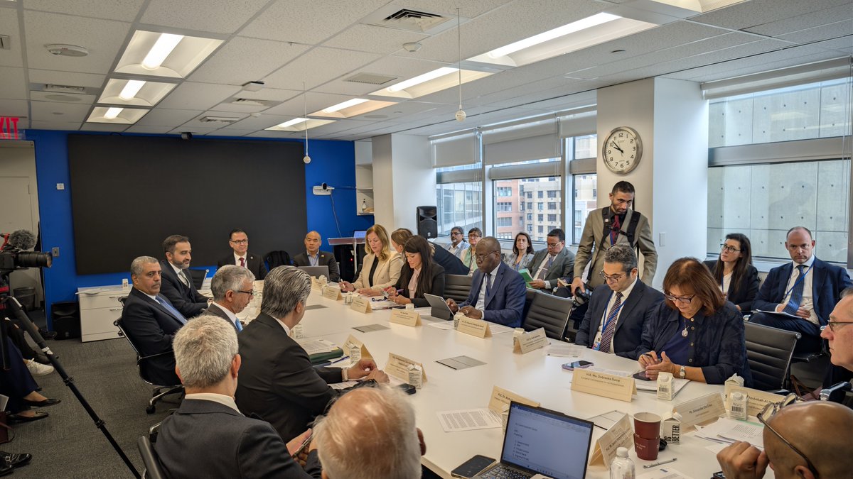 GCCtoUN's tweet photo. The (GCC) and (UNDP) convened a dialogue on the margins of the 81st session of the United Nations General Assembly to advance their new joint initiative for regional connectivity for energy and trade. https://t.co/BwCT1N222W
