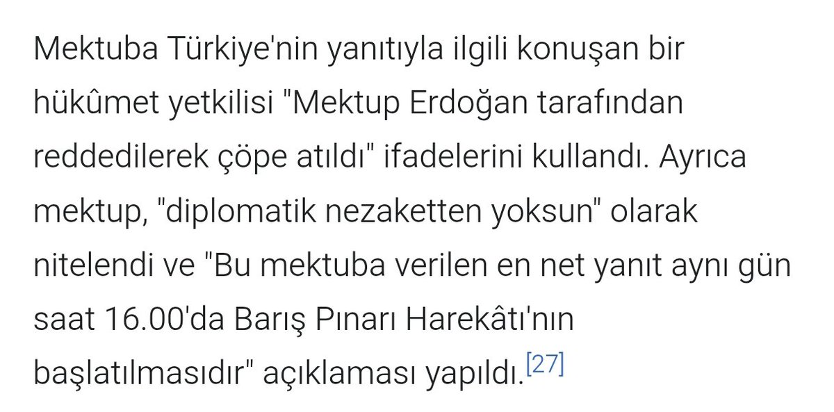 Fuckiliiiure's tweet photo. @heilshekau_ss @ernestoyedekk @mukavvemed Bunlar kronoloji de bilmiyor bu mektup geldikten sonra barış pınarı harekatı başlıyor :d https://t.co/k38es7Epvk