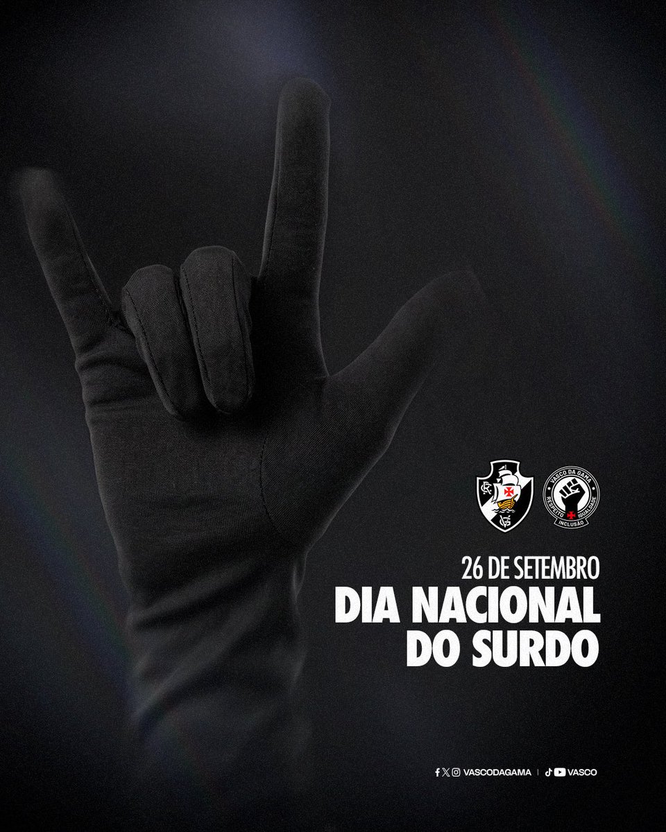VascodaGama's tweet photo. A paixão vascaína pode ser sentida de muitas formas. E em Libras, também se vibra junto. 💢🤟

Neste Dia Nacional do Surdo, celebramos a comunidade surda e reforçamos a importância da inclusão, do acesso e da comunicação.

#VascoDaGama https://t.co/AbNTyzXxAv