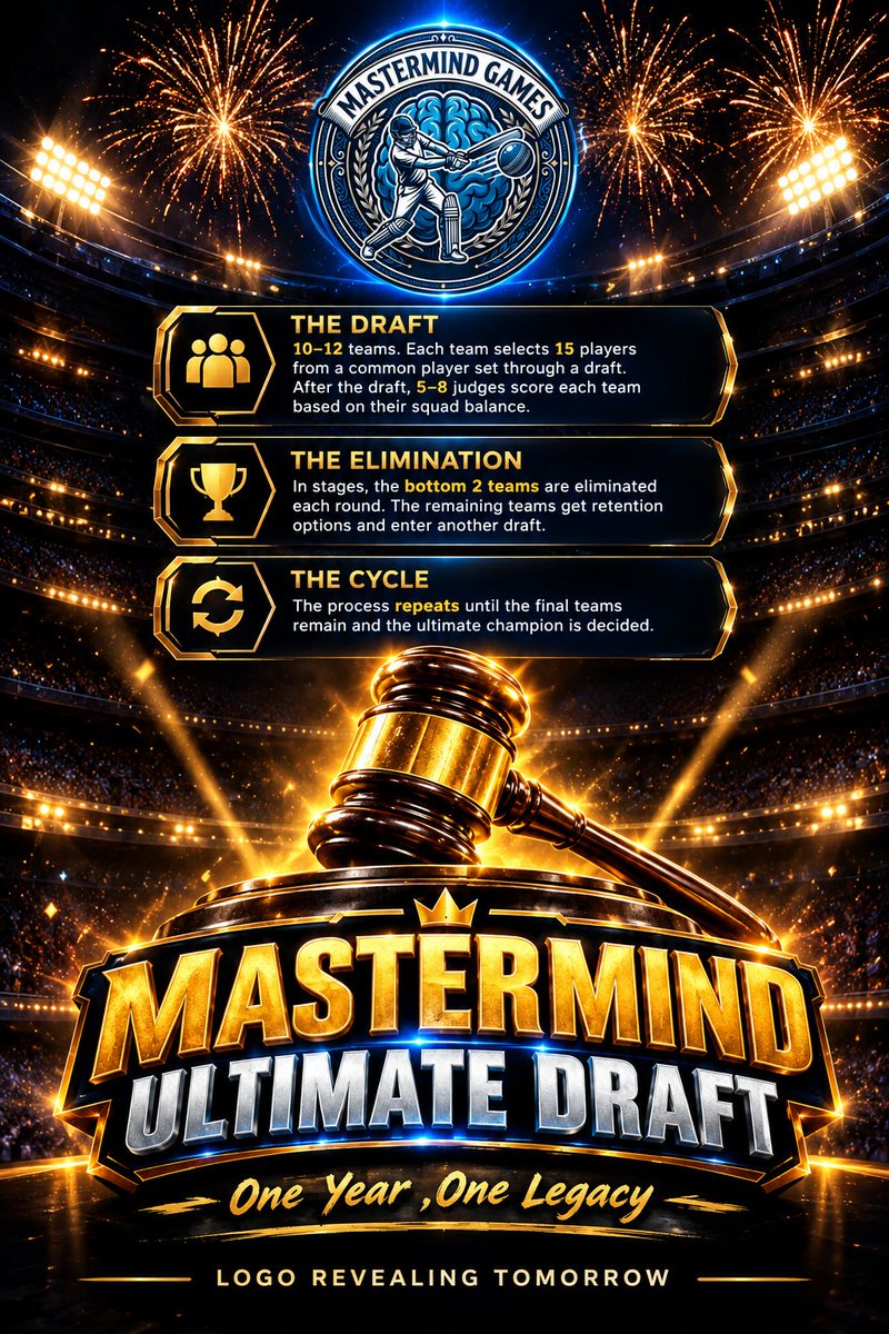 MasterGames_ofc's tweet photo. Think. Draft. Build. Conquer.
Welcome to Mastermind Ultimate Draft.🧠 https://t.co/MadXe2BB7R