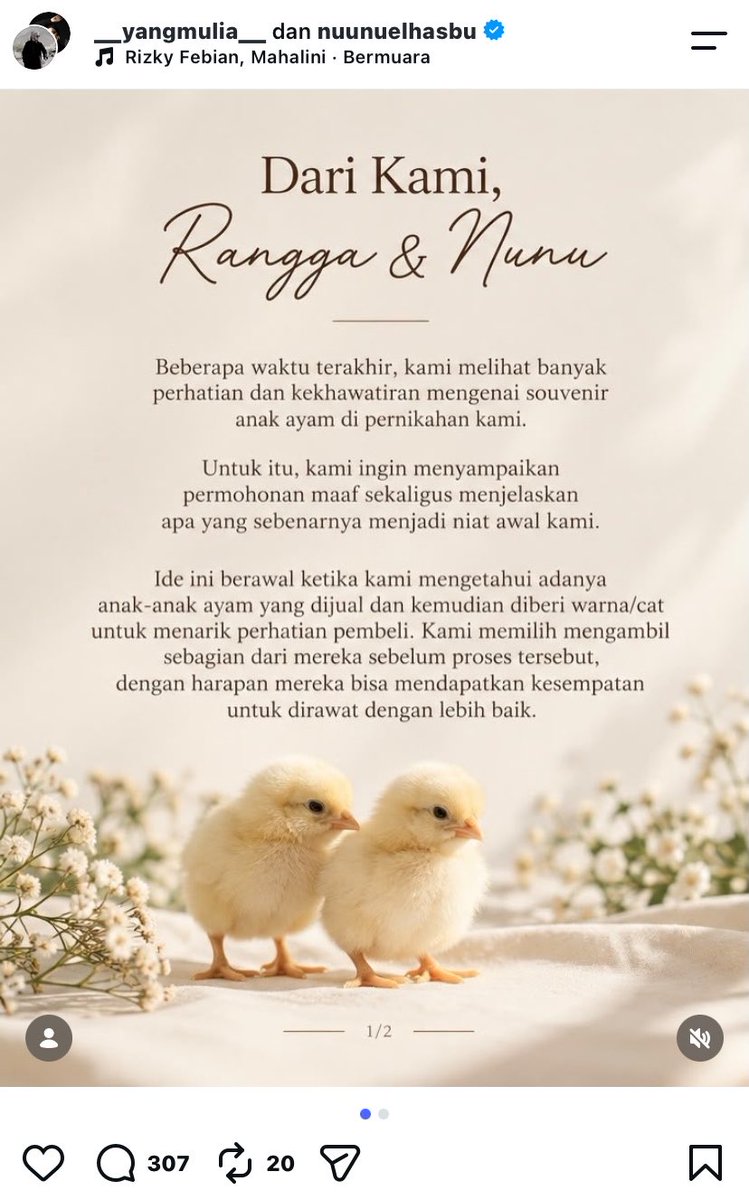 sehyrui's tweet photo. yg punya acara udah speak up di IG nya. katanya niat awalnya baik, untuk memberi kesempatan supaya anak ayam itu dirawat.

ga kebayang itu anak ayam dari pagi buta dimasukin ke kotak sekecil itu, pengap, sempit, berjam-jam 🥲 

makhluk hidup gabisa dijadiin souvenir pls. dan ga semua orang bisa/tau cara merawat ayam. ujung-ujungnya ya dibuang dan ditelantarkan :(