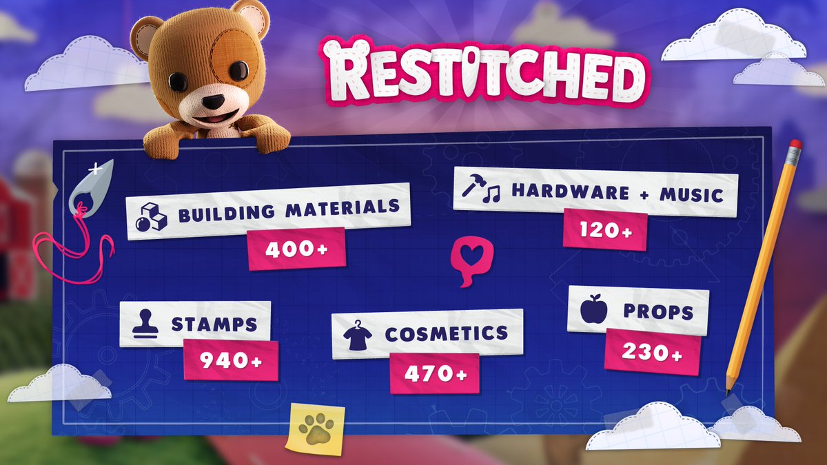 RestitchedGame's tweet photo. Between working on new #Restitched gameplay, bug fixes, and other nitty-gritty development things, we often take a step back to appreciate what we have so far!

This week, we checked a few of our biggest asset categories... and were shocked at how much is already there! https://t.co/kh9DZuH7b7