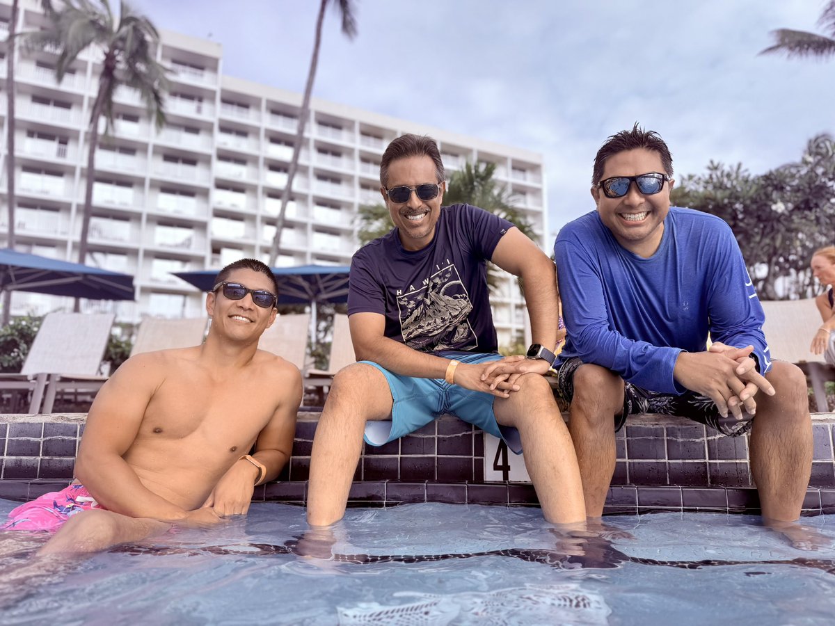 IsaacYangMD's tweet photo. @uclaNsgy  checking in from Kauaʻi 🌴☀️
From the OR to the pool—great to be with @ausaf and Anthony Wang at #WestNSurg2026. Grateful for great colleagues, great conversations, and a little Hawaiian sunshine. 🧠🌊
#UCLANeurosurgery #WestNSurg2026 #Neurosurgery #Kauai #UCLA https://t.co/feDTh4wA6K