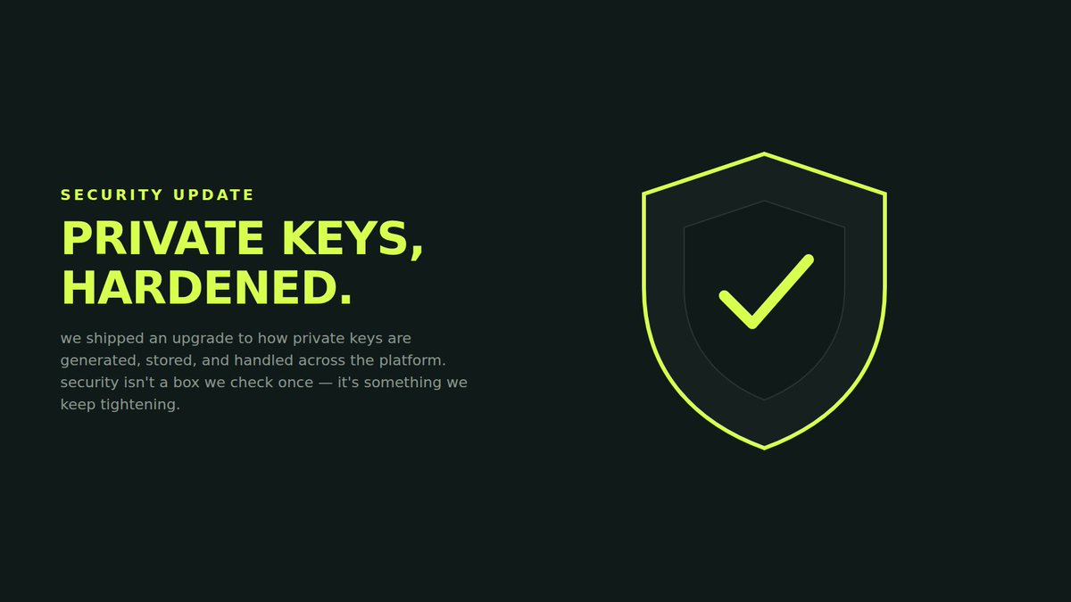 Puppet_pupp's tweet photo. We shipped an upgrade to private key protection across the platform — tightening how keys are generated, stored, and handled.

Security isn't a box we check once. it's something we keep working on.

#PUPPET — launch · operate · grow.

#MEME https://t.co/Q9LzCiavLu