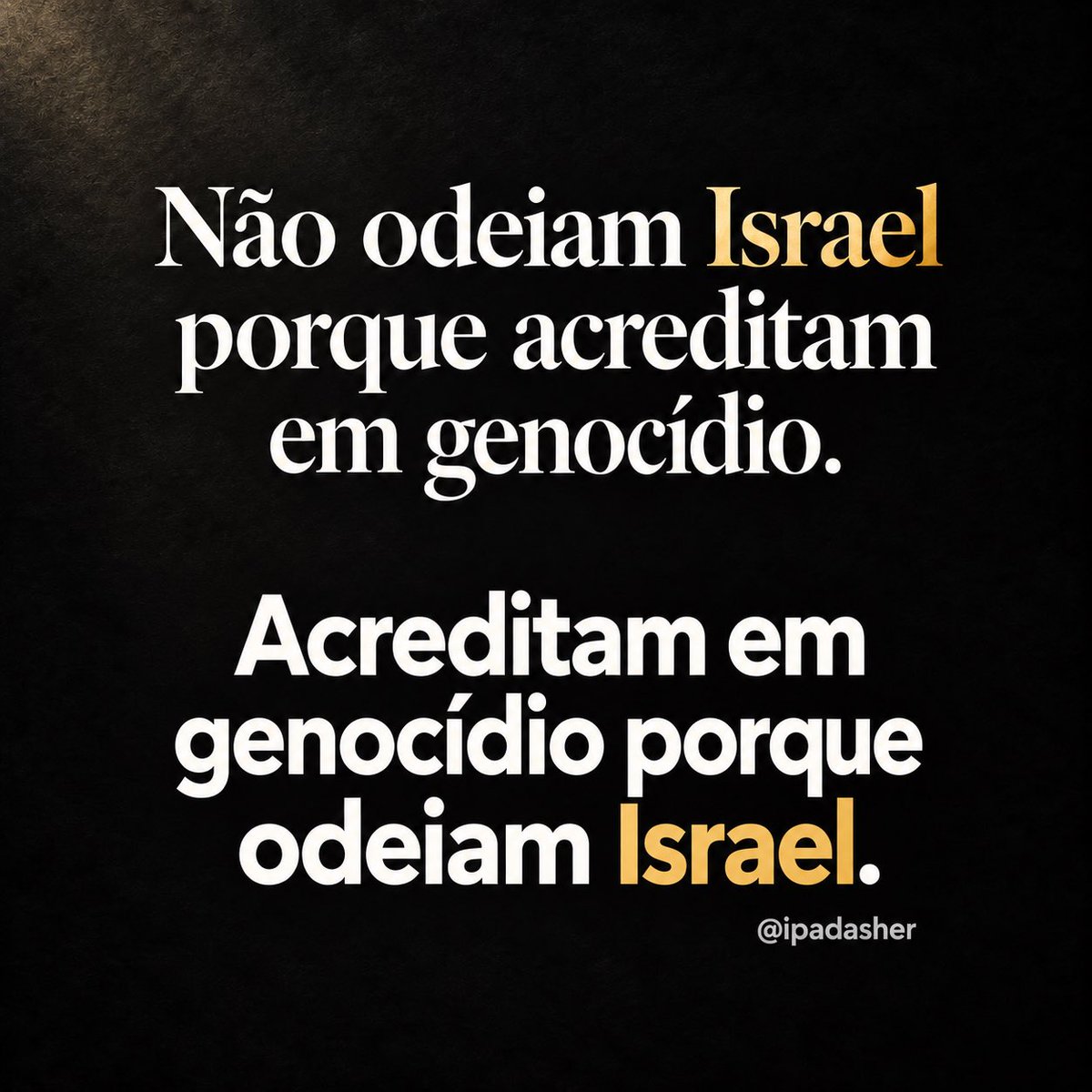 Amanda18Amorim's tweet photo. Não odeiam Israel porque acreditam em genocídio.

Acreditam em genocídio porque odeiam Israel.

@ipadasher https://t.co/PN3KDloGmG