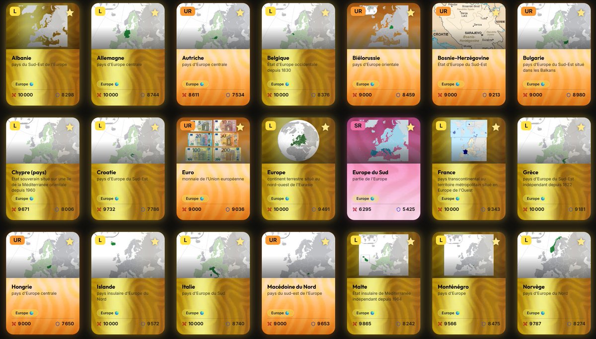 MarpauxAdrien's tweet photo. Les amis de Wikimasters j'ai besoin de votre aide sur les pays d'Europe svp, si vous voulez trade par exemple 🌍 (pseudo : AdrienLeFou42) Merci ! https://t.co/Wt72XHSl3f