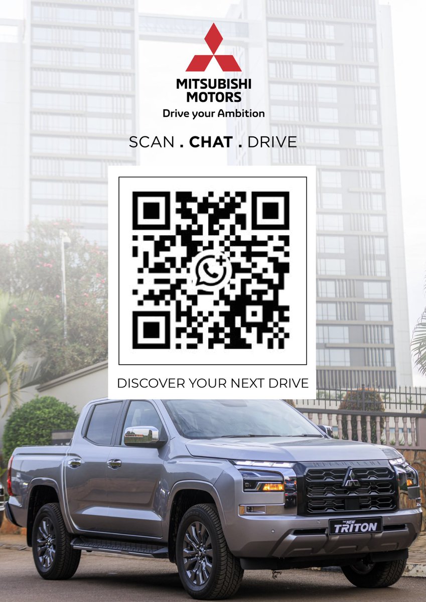 gad_rogers's tweet photo. This beauty is waiting for you.
The New Triton is at Marriott Nsambya right now as part of #DiscoverYourNextDrive.
Scan the QR, chat with the team, or just walk in and see it for yourself.
Free entry • Open till 10 PM • Today & tomorrow only.
📍 Kampala Marriott Hotel, Nsambya
#VictoriaMotorsUganda #MitsubishiTriton