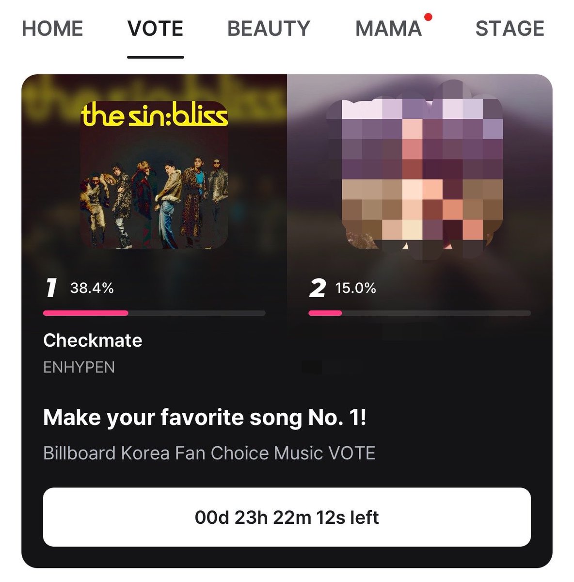 EN_CODEGLOBAL's tweet photo. [MNET PLUS] — BILLBOARD KOREA FAN CHOICE 

ENGENEs, let’s give ‘checkmate’ some love. 
Drop your 10max votes per account before the poll closes today.

🗓️TODAY 9/27 23:59(KST)
🗳️Vote on the Mnet Plus App!
🔗https://t.co/xVMQfAyOPI

#BillboardKorea #ENHYPEN @ENHYPEN @ENHYPEN_members