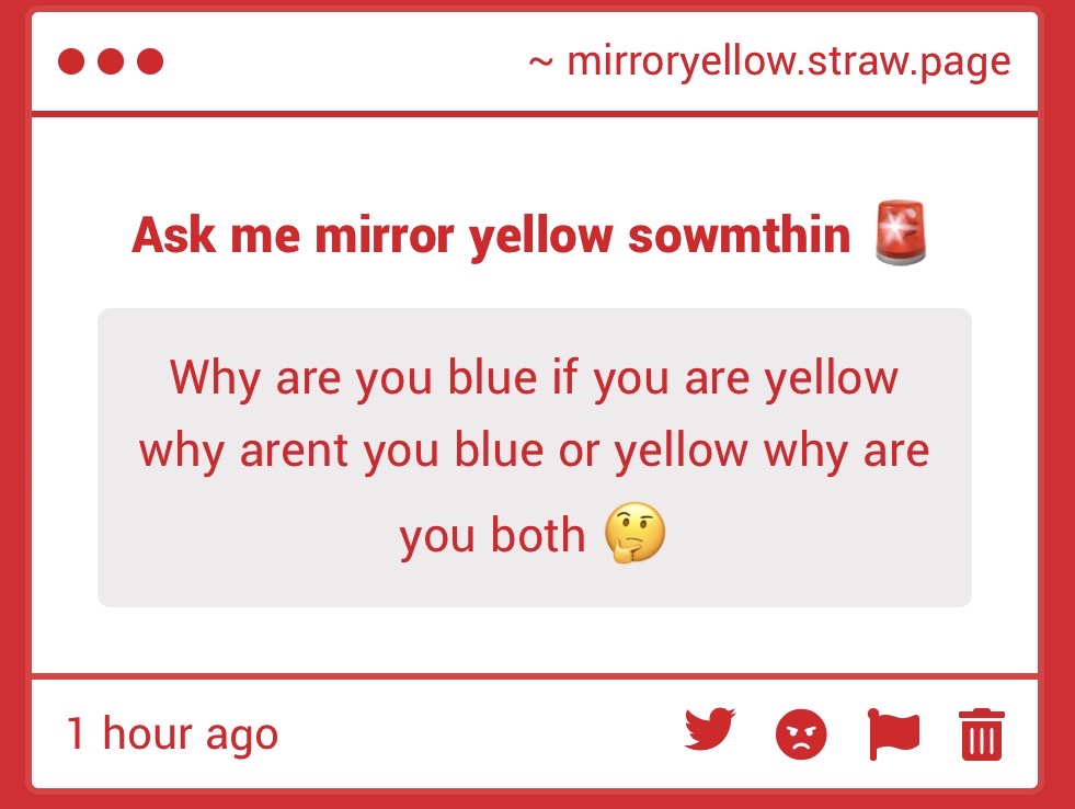 Sw33tTruth's tweet photo. 🚨: * my name is yellow and I’m colored blue

🚨: * aint that hard to understand. https://t.co/y0R0lGCiLy