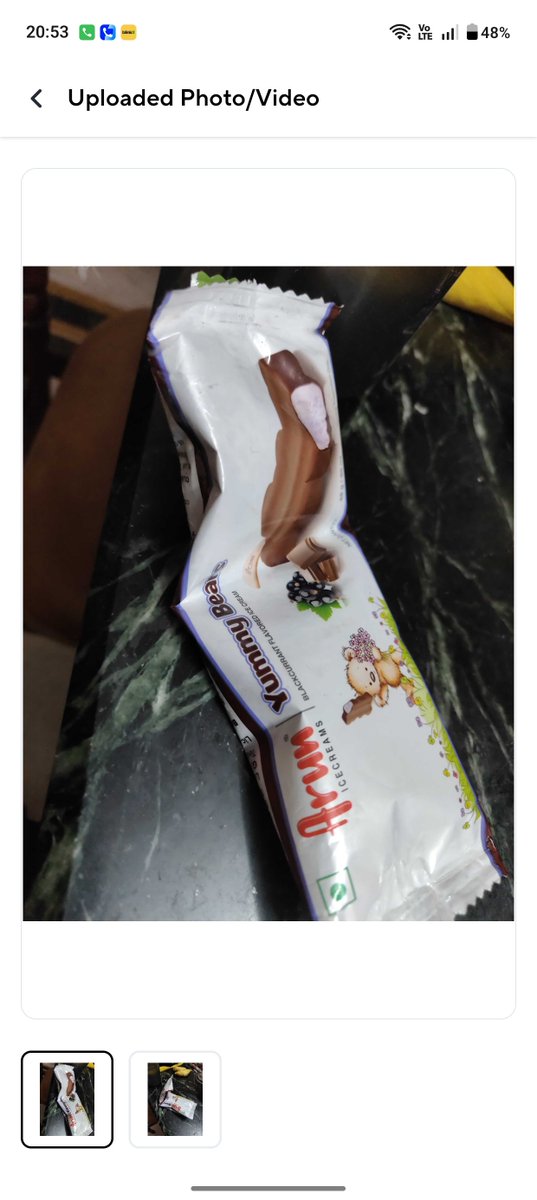Nash31005's tweet photo. Hey @ZeptoNow how does liquid ice cream pass your "quality check"?

Order KVITKCNNO76005 delivered melted, raised complaint in 60 secs with pics, still refund denied saying "dispatched properly".Paying for inedible food isn't fair for a regular customer. Please fix this. https://t.co/t2PVZvRdqG