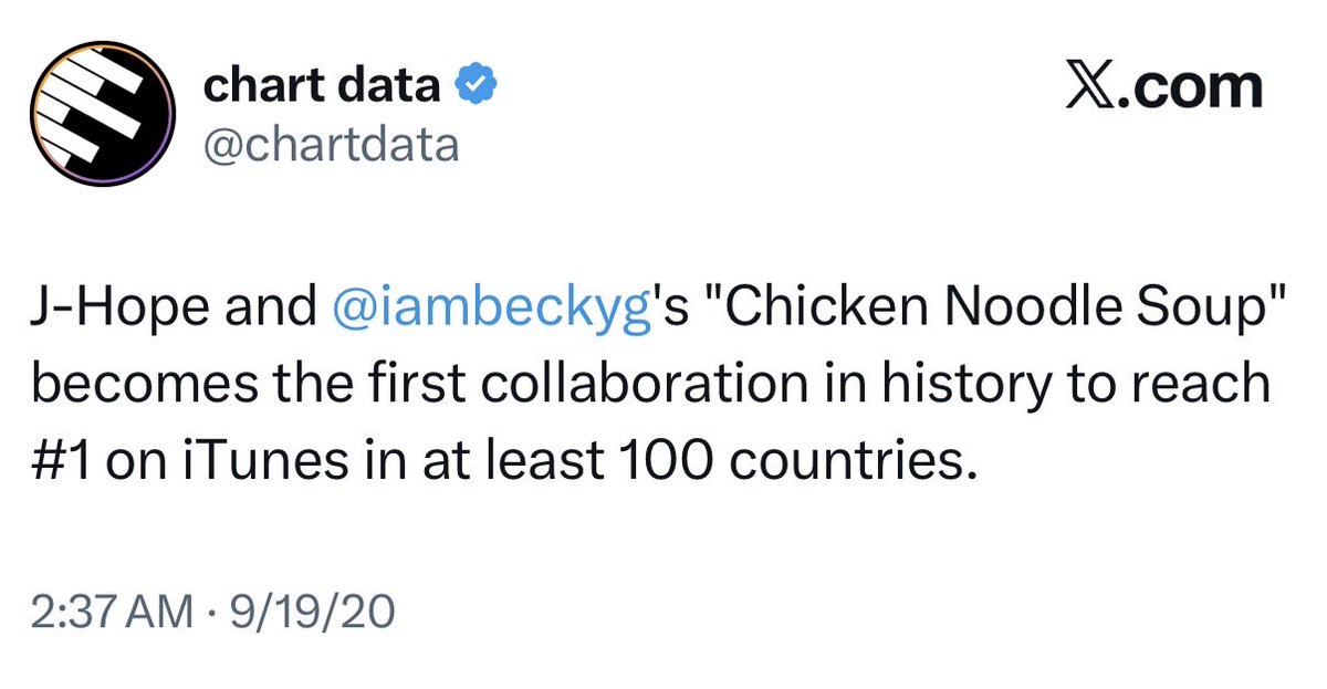 1verse9's tweet photo. On the anniversary of Chicken noodle soup a little reminder of what it achieved https://t.co/WdryhCOERt