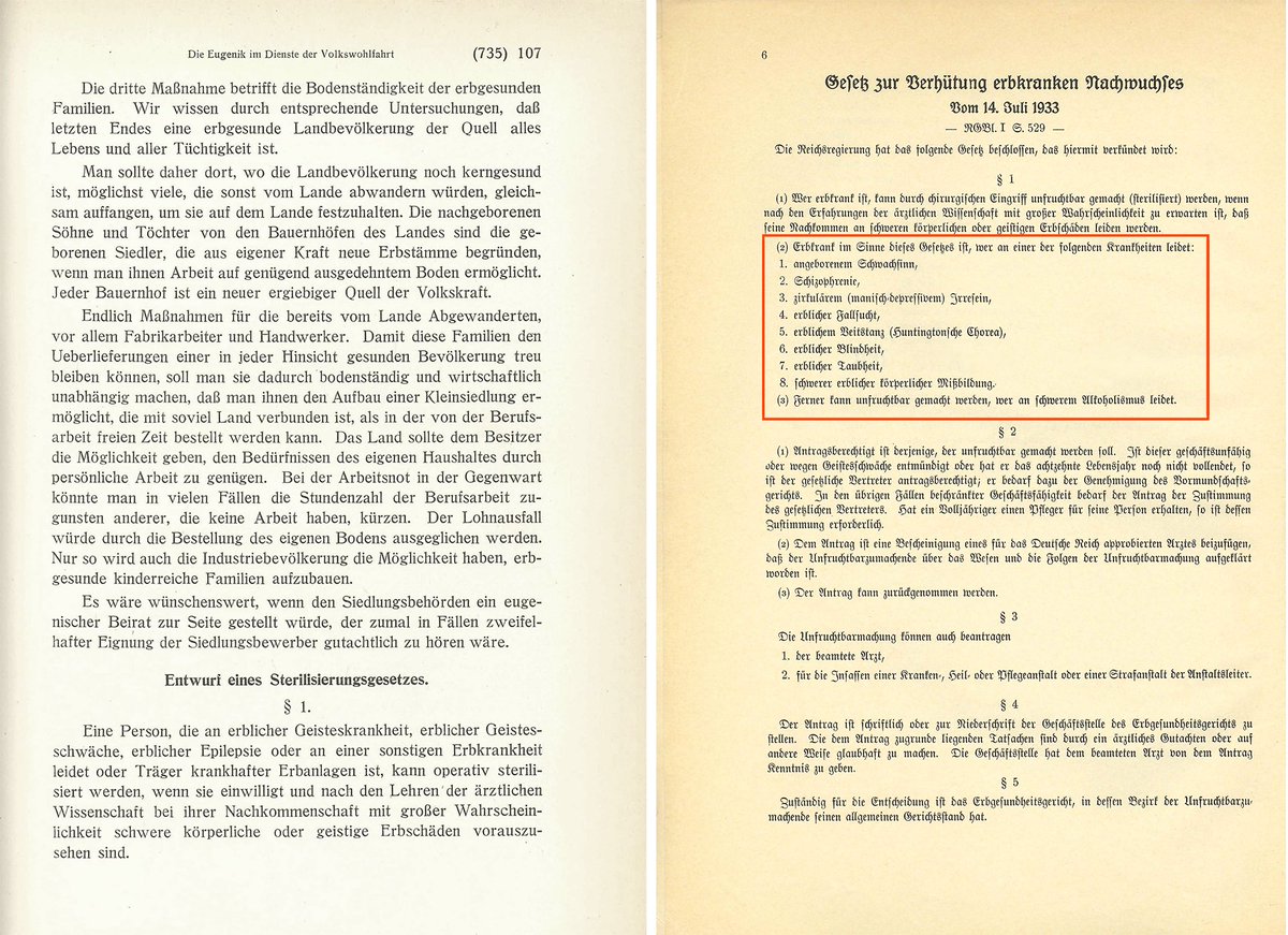 Librearchiv's tweet photo. @NSLitArchive I'll share a relevant passage from the draft of the Sterilisation Law of 1932, ‘Eugenics in the Service of Public Welfare’ (735) 107. https://t.co/FypHAnPFJw