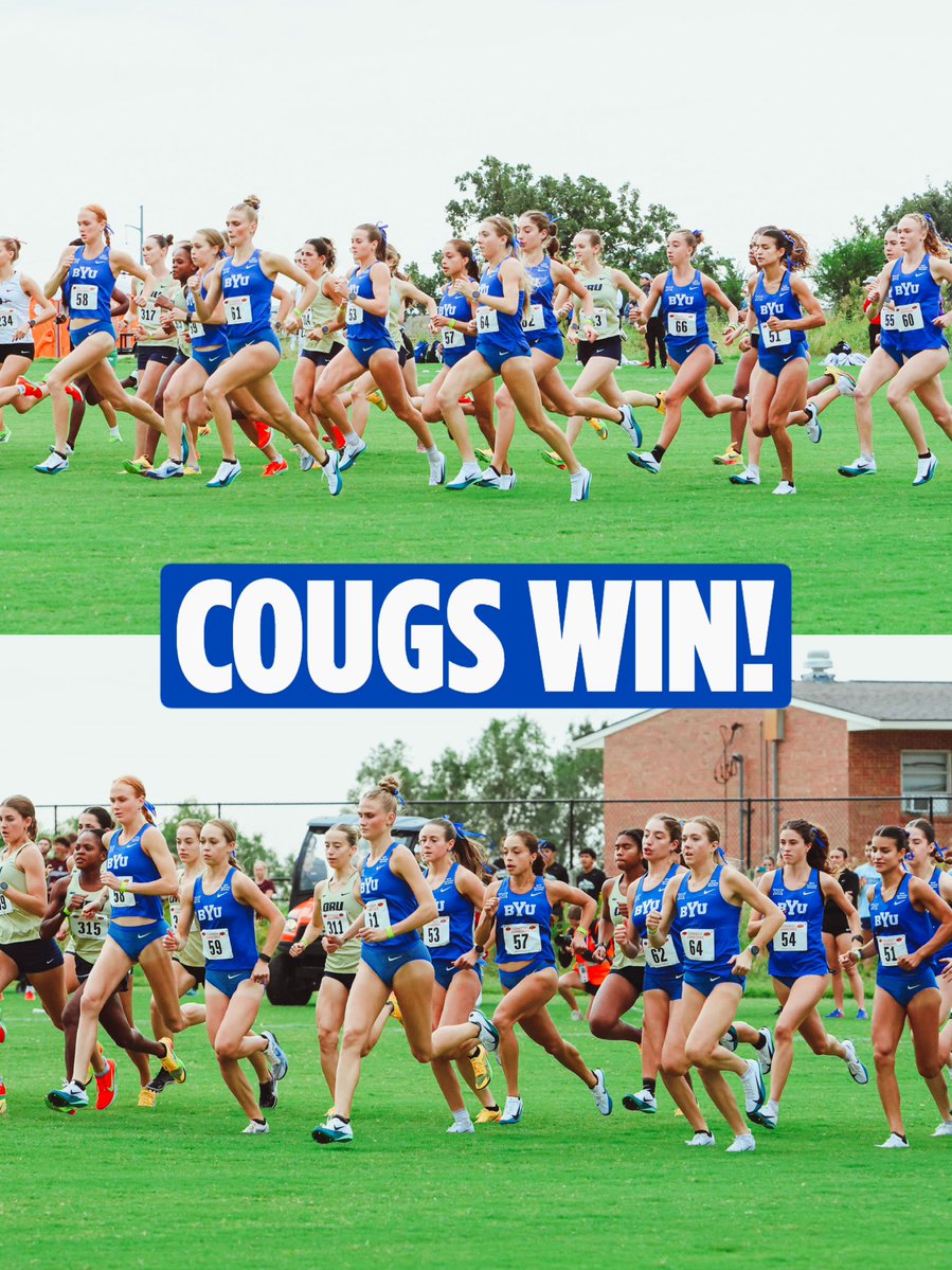 BYUTFXC's tweet photo. BYU TAKES THE W!!!!! 👑

The women’s team had all 5 scorers within the top 10 to score a 32 and take first at the Cowboy Jamboree today! 🙌 https://t.co/gA7bcCAM6U