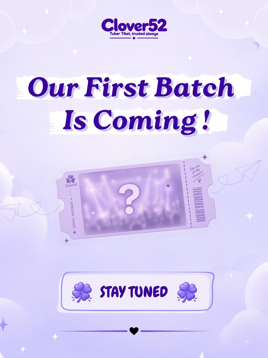 helloclover52's tweet photo. OUR FIRST BATCH IS COMING👀

Something exciting is on the way. 🎟️

Can you guess which event will be our first batch?

🍀Stay tuned 🐋 https://t.co/SGP8pHRYNw