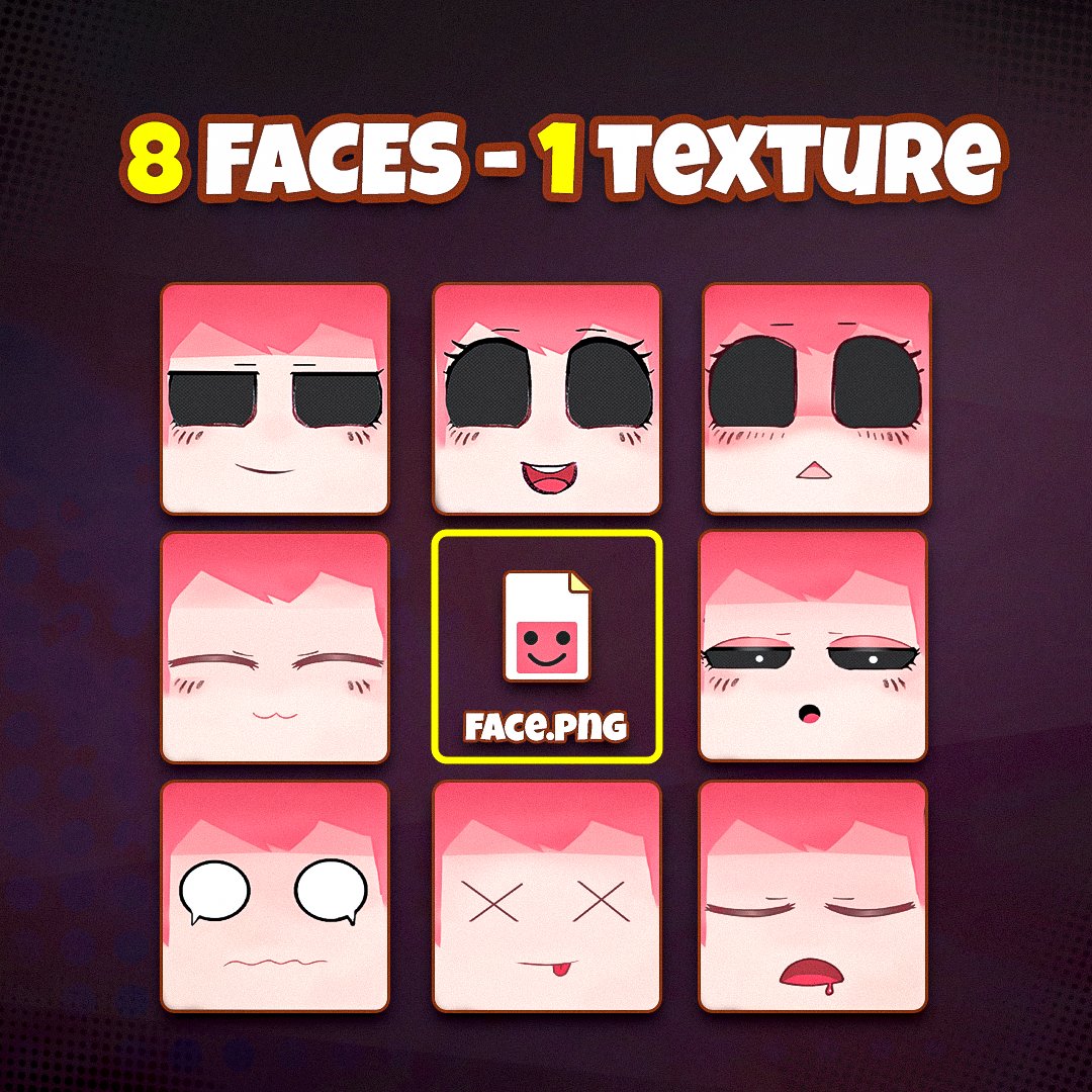 Crashsune's tweet photo. This is the BIGGEST texturing mistake newbies make

When painting expressions, they end up with a bunch of image files.
But it’s more efficient to put them all together in one image!
I explain all of this in my Low-Poly Course 😎
Which includes MANY other tutorials, too! 👀 [1/2] https://t.co/YictiCFg0R