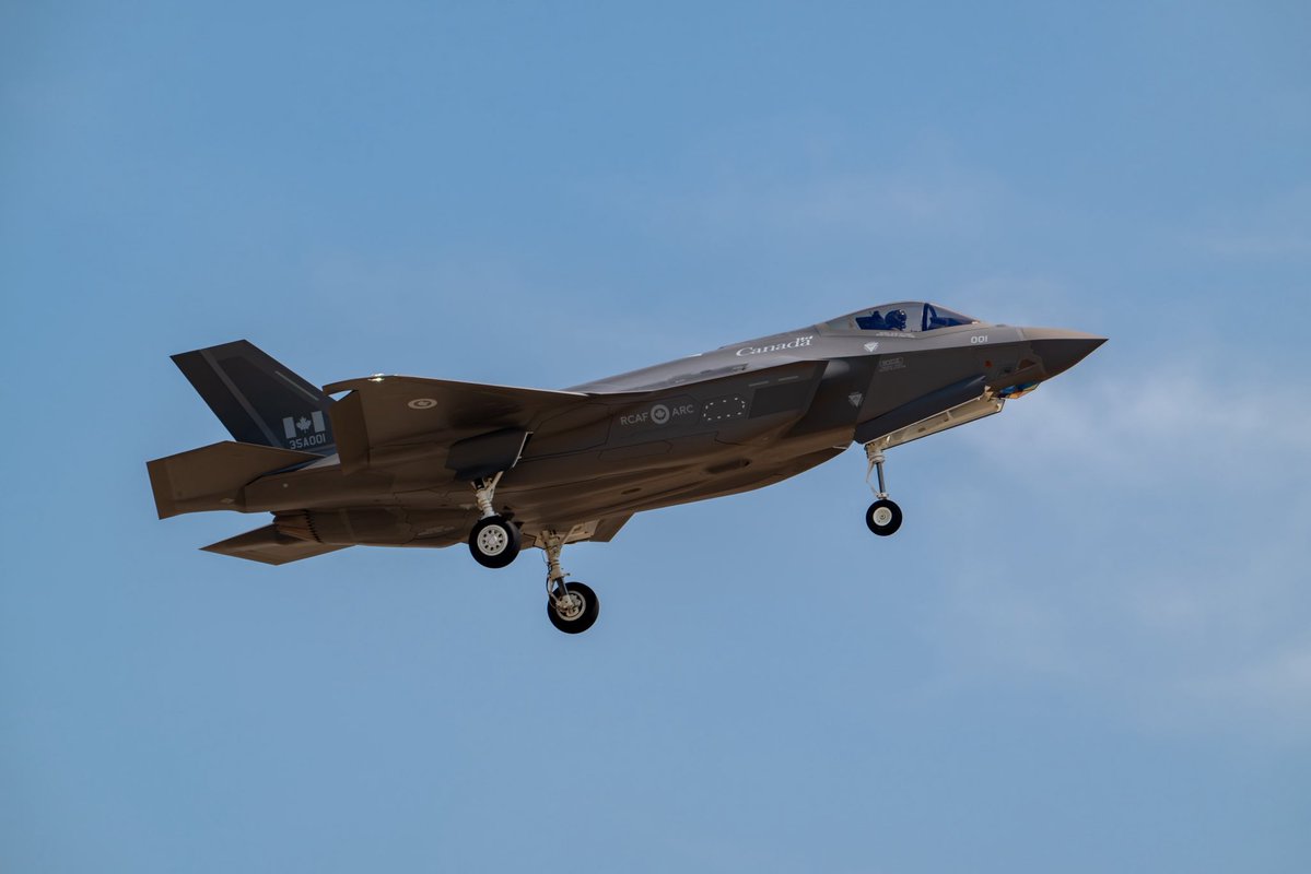 Ryan_r_Williams's tweet photo. Canada’s first F-35 flew Wednesday from Texas, the first new Canadian-marked fighter in 44 years. Ottawa said little. 

That same day, Mark Carney told the NYT Canada prepared for U.S. military action.

Probably the stupidest day in Canadian politics in 44 years. https://t.co/xS81wUFCON