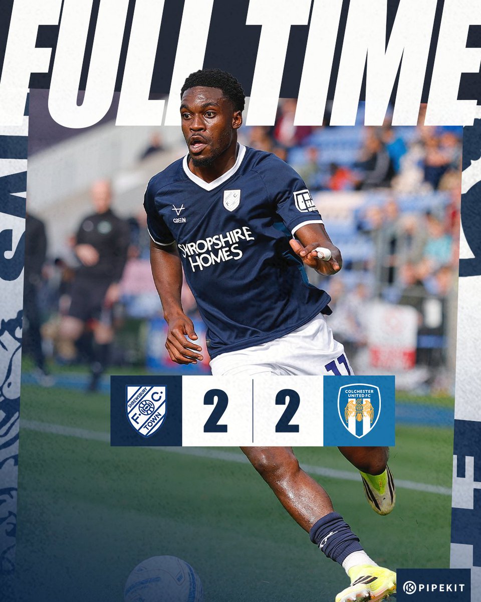 shrewsburytown's tweet photo. ⏹️ It ends level. https://t.co/04aeB0mlNN