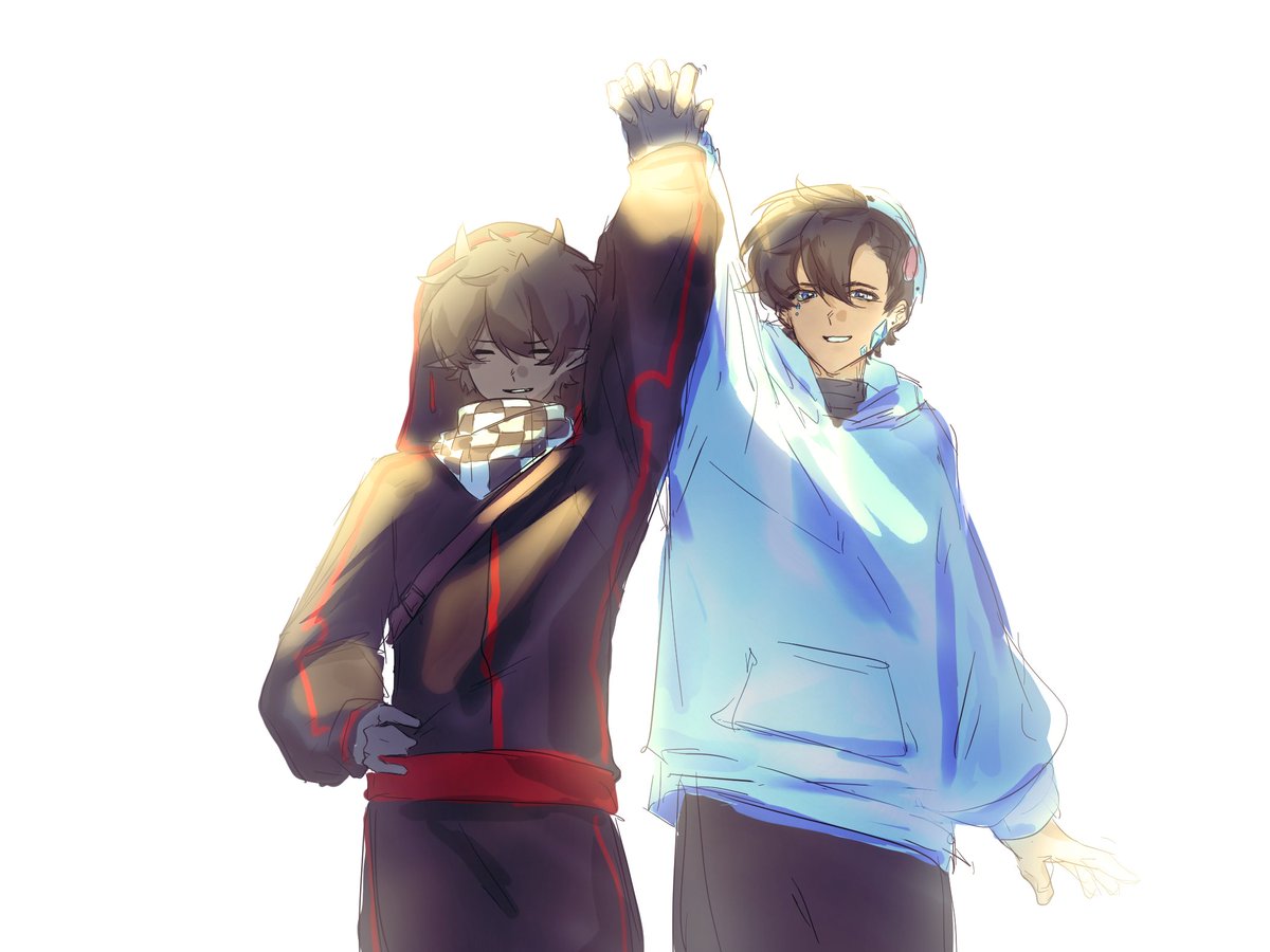 SANSUITING's tweet photo. 共享荣光吧二位 #skephalo #skeppyfanart #badboyhalofanart https://t.co/K8m0Nejp71