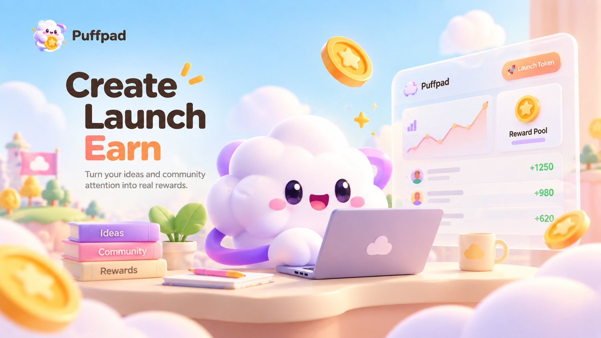 TryPuffPad's tweet photo. Puffpad is built around a simple idea: attention should have measurable value.

Creators can launch a token and build a campaign around it. As people discover the token, visit the campaign, share it, refer others, engage with the community, and participate through trading, those actions contribute to the campaign’s activity.

Puffpad combines these signals into an Attention Score that reflects the quality and impact of each contributor, rather than simply rewarding the amount of content they create.

Each campaign has a defined reward cycle. As activity grows, eligible trading fees contribute to the reward pool. When the cycle closes, the pool is distributed among contributors based on their share of meaningful activity.

The result is a launchpad where creators launch, communities participate, and attention becomes measurable.

Puffpad is designed to make the relationship between community activity and rewards simple, transparent, and easy to understand.