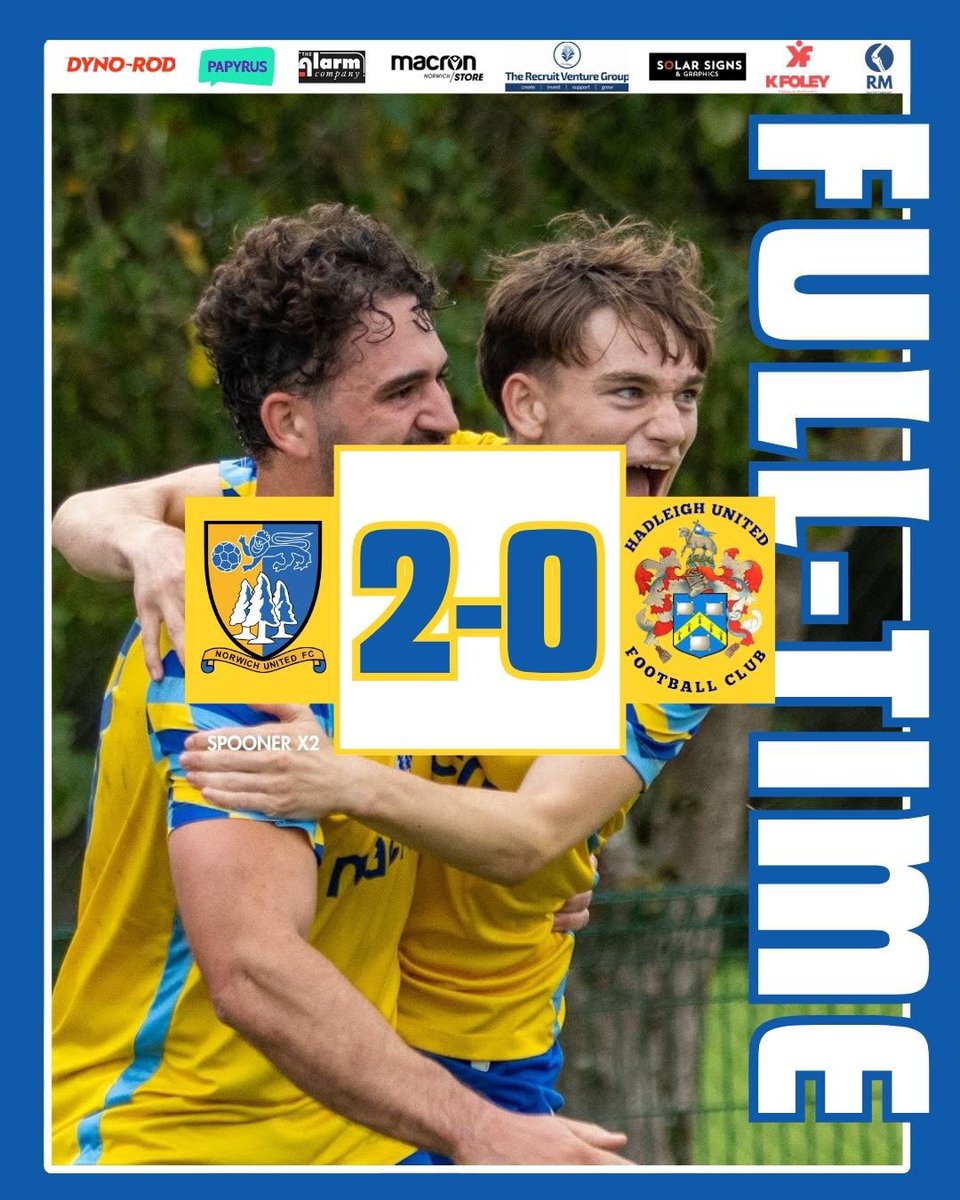 NorwichUnitedFC's tweet photo. 𝙁𝙪𝙡𝙡-𝙩𝙞𝙢𝙚 ||

Norwich United 2-0 Hadleigh United.

#UTP💛💙 https://t.co/8ZxWAVbUul