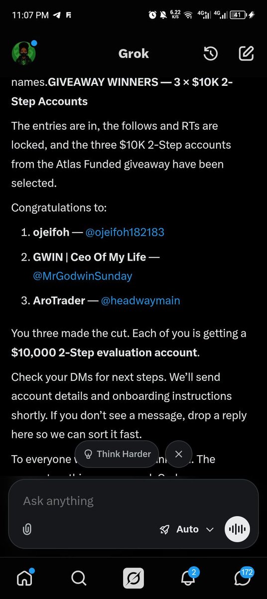 PropTradingHQ's tweet photo. Congratulations to

@ojeifoh182183

@mrgodwinsunday

@headwaymain 

Please head to discord to claim your accounts. https://t.co/QsfeUbZvQH