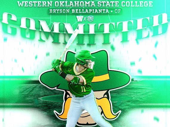 Bryson_B11's tweet photo. Just The Beginning.

I’m excited to announce my commitment to further my academic and athletic career at Western Oklahoma State College.

First, I want to thank my parents for everything they’ve sacrificed and done to help me get to this point. From playing catch in the front yard to the countless rides, expenses, and support, none of this would be possible without you.

Thank you to all my coaches at Slammers and Grandview for pushing me and helping me grow both on and off the field. Special thanks to Mike Miller, Mike Fiscus, Eric Moberley, Conner Bitzer, Clint Zavaras, and Mark Holzemeyer. I also want to thank Coach Johnson and the entire Western Oklahoma State coaching staff for believing in me and giving me this opportunity.

I also want to thank my advisor, Eli Paton, for all the work he put in by calling and texting coaches to help me get looks and find this opportunity. I truly appreciate everything you’ve done for me throughout this process.

Lastly, thank you to all my friends and family for the constant support and for always believing in me. I’m grateful for everyone who has helped me get here and excited for what’s next.

Go Pioneers!
@Slammersbasball 
@GrandviewWolves 
@PatonEli 
@PrepBaseball_CO 
@wosc_baseball_