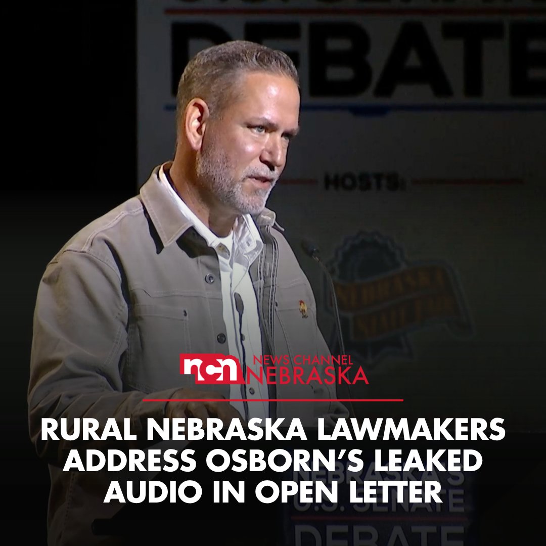 NewsChannelNE's tweet photo. NCN EXCLUSIVE: An open letter signed by nearly 50 rural Nebraska lawmakers says rural Nebraskans “deserve a response to Osborn’s disparaging comments about Red Cloud and rural Nebraska.”

Story and Letter: https://t.co/NFHLAqZn3M https://t.co/Mw8r1EzDwL