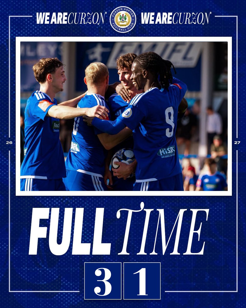 CurzonAshton's tweet photo. 90+5' Full Time
UP THE NASH
💙 CUA 3-1 STA 💚
#BackTheNash | #TheNextStepTogether https://t.co/0ojaAgfg8z
