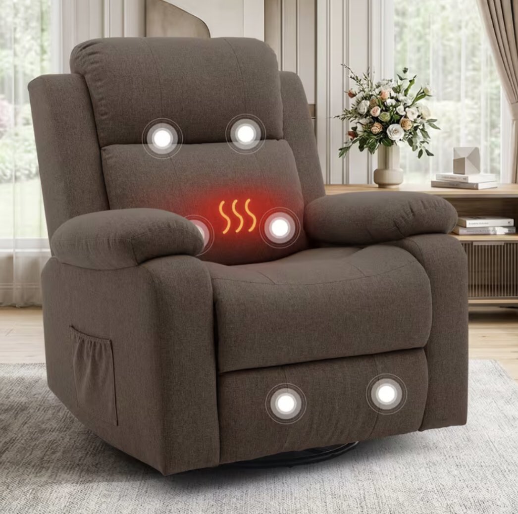 Shop_lesss's tweet photo. ⛔️: Massage Chair, Rocking Chair with Heating Function, with Storage Pocket, Adult 360-Degree Swivel Recliner. 
🎉 Coupon price[$202.89]
👍 New app users get an extra 30% OFF on orders over $20, up to $24 off 

Link in Comment ‼️ https://t.co/Ed2AUNLJiS