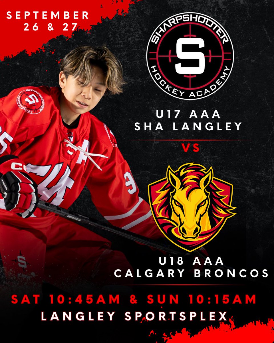 SharpShooterHKY's tweet photo. Game Times 🎯
SHA U17 vs Calgary Broncos U18 

#SharpshooterAcademy #PlayLikeAPRO https://t.co/YW5rrwClq8