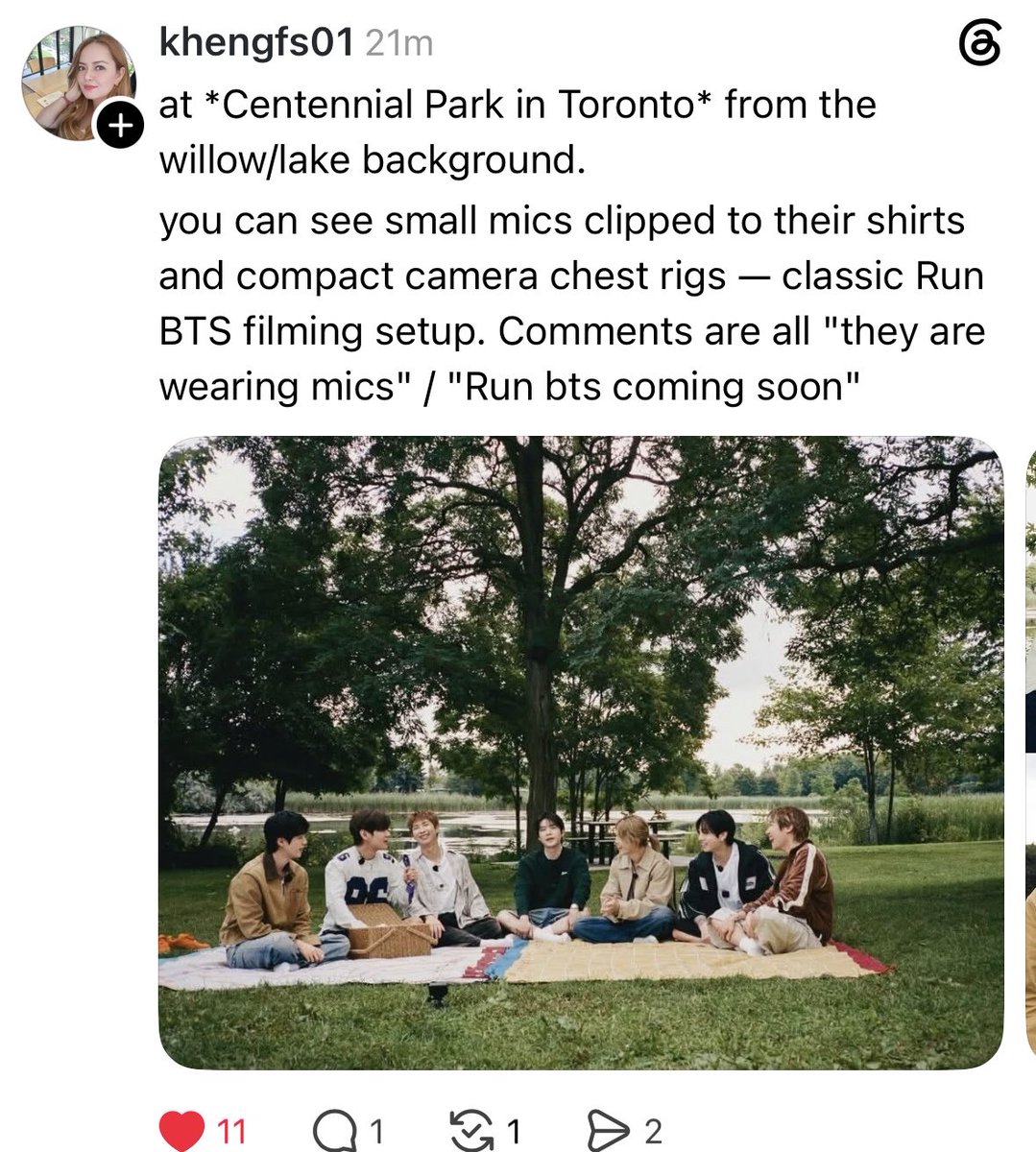apobangpo_take2's tweet photo. BTS went to Centennial Park. 
NOT Toronto island.
Armys on Threads figured it out https://t.co/KTpw0BAwX5