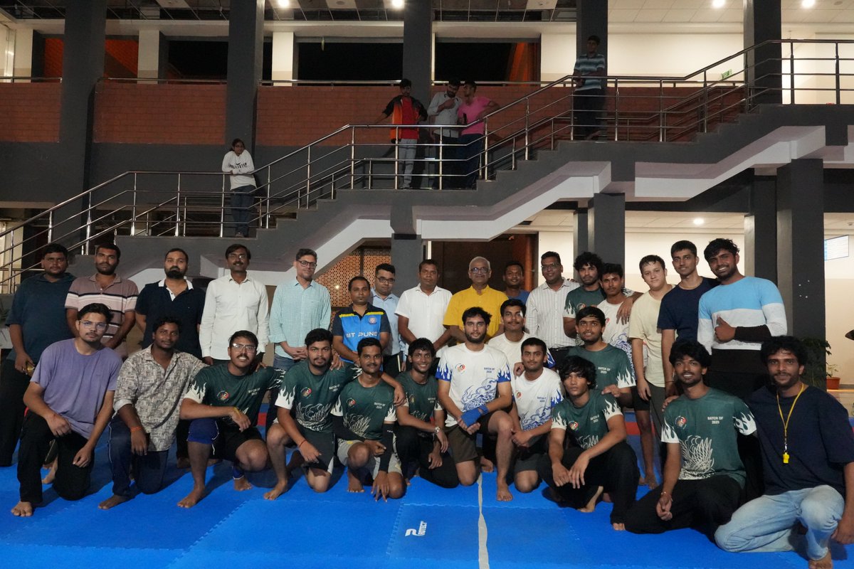 IIIT_Pune's tweet photo. #Kabaddi tournament inauguration by the Director @Vineetkansal2.

Opening match? Faculty vs Students

The same professors who challenge with problem sets in the morning were raiding, defending the court by night!

This is @IIIT_Pune. Always full of surprises.
 #SDG3 #SDG4 #SDG10 https://t.co/OieWYasvX6