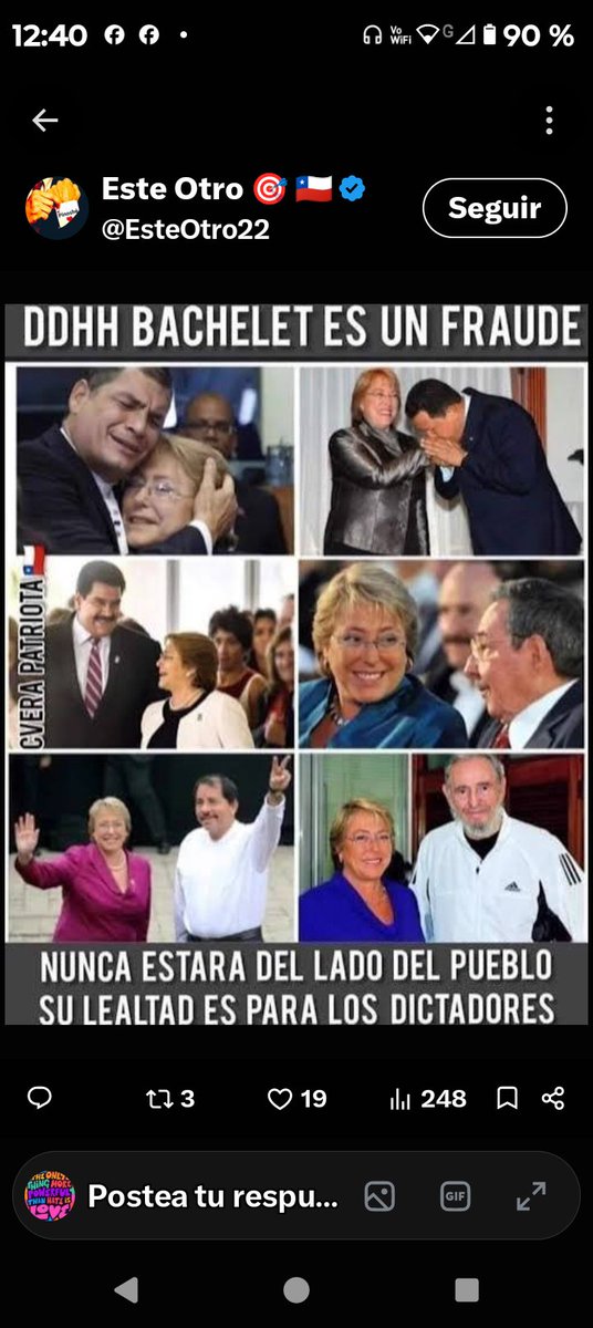 Milka7q's tweet photo. @007Artemisa Conclusión:
La cmdte Claudia lider del Frente Patriótico Manuel Rodríguez "kgó" ya q el único voto logró conseguir tras haber ido a lloriquear por todo el mundo 😂 fué el de la Narco presidenta de México
@mbachelet 
@GabrielBoric @camila_vallejo @GiorgioJackson 
@danimanouchehri https://t.co/WP8uR67Zlg