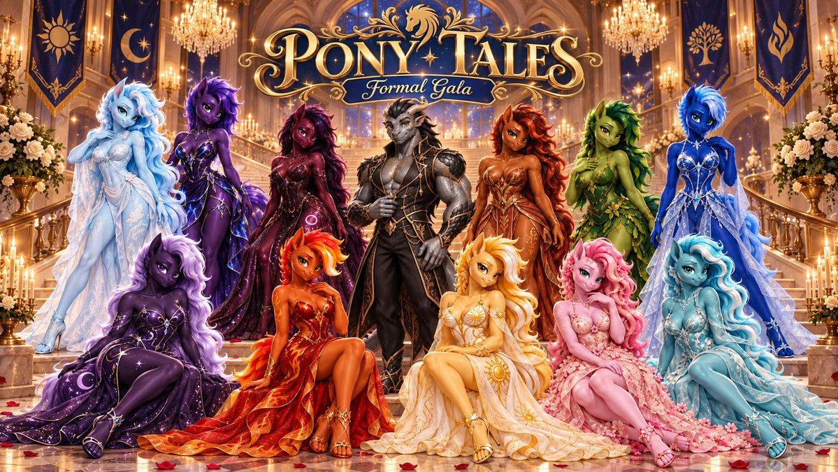 TheUnseenScribe's tweet photo. Pony Tales is dressing up. ✨

The Formal Gala First Look is public now — all twelve cast members in formal fantasy looks built around their colors and themes.

https://t.co/PiBSpXwsWW

https://t.co/9w79OVVajL

#CharacterArt #FantasyArt #FantasyCharacters #UnseenScribe https://t.co/KsMpsCRSsF