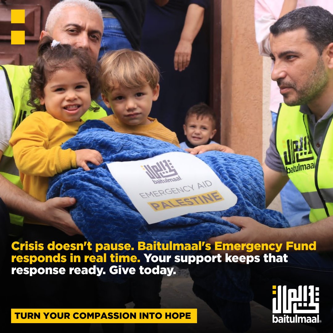 baitulmaal's tweet photo. From conflict in Gaza and Sudan to flooding, earthquakes, and displacement - crisis doesn't pause.

Baitulmaal's Emergency Fund responds in real time. Your support keeps that response ready. Give today.

https://t.co/UcZtHE4LNj 
.
.
.
.
.
. 
#Baitulmaal #Compassion #Hope #Aid #Sunnah #Islam #Sadaqah #Charity #Orphans #Children #Food #Education #Healthcare